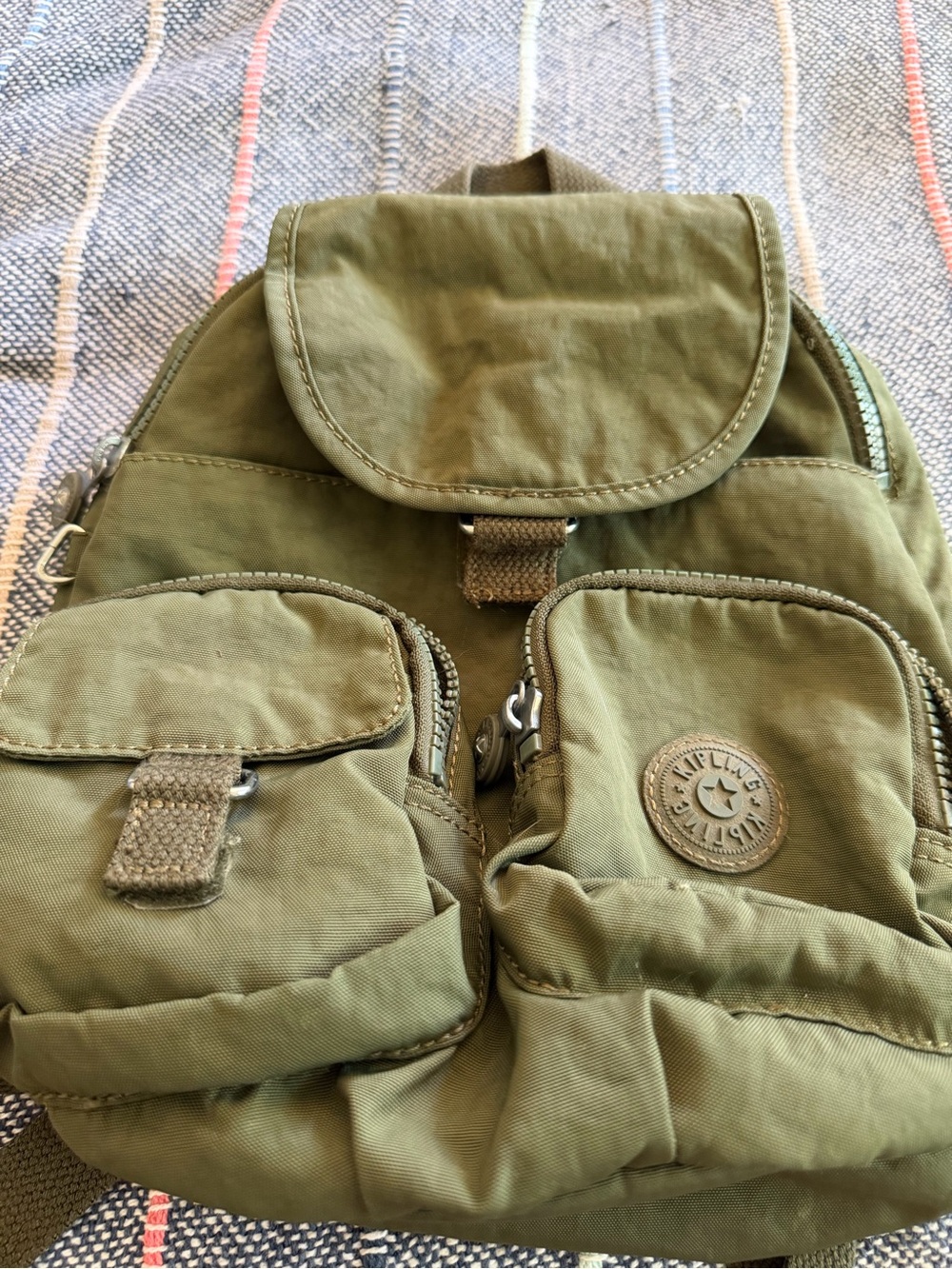 Olive Green mini Canvas  Backpack